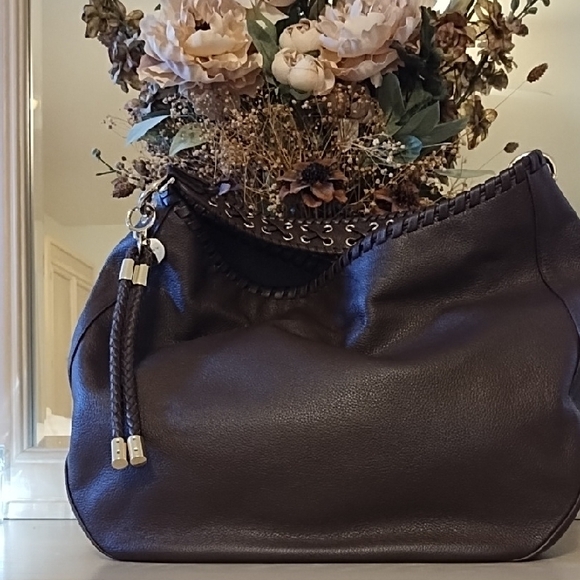 DKNY Dark Brown Leather Hobo Bag - Picture 2 of 7